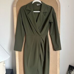 ASOS Olive Long Sleeve Wrap Dress